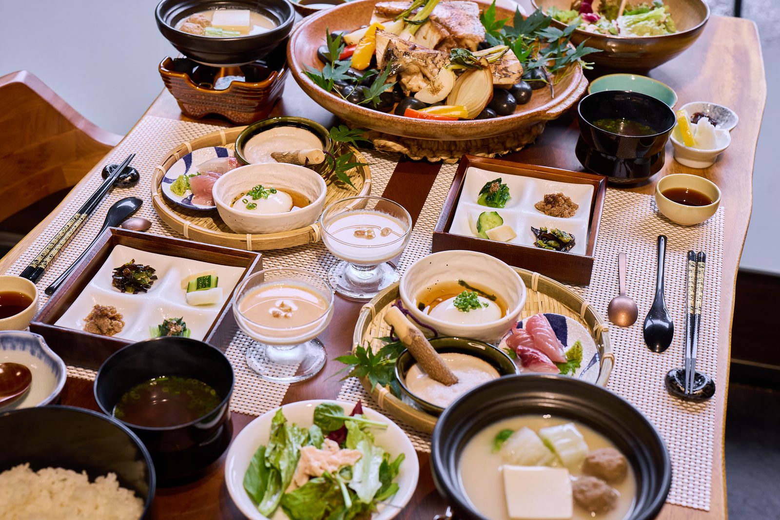 A Japanese breakfast tray of seasonal Boso produce