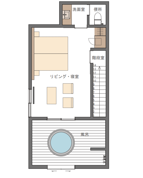 デラックスツインの平面図